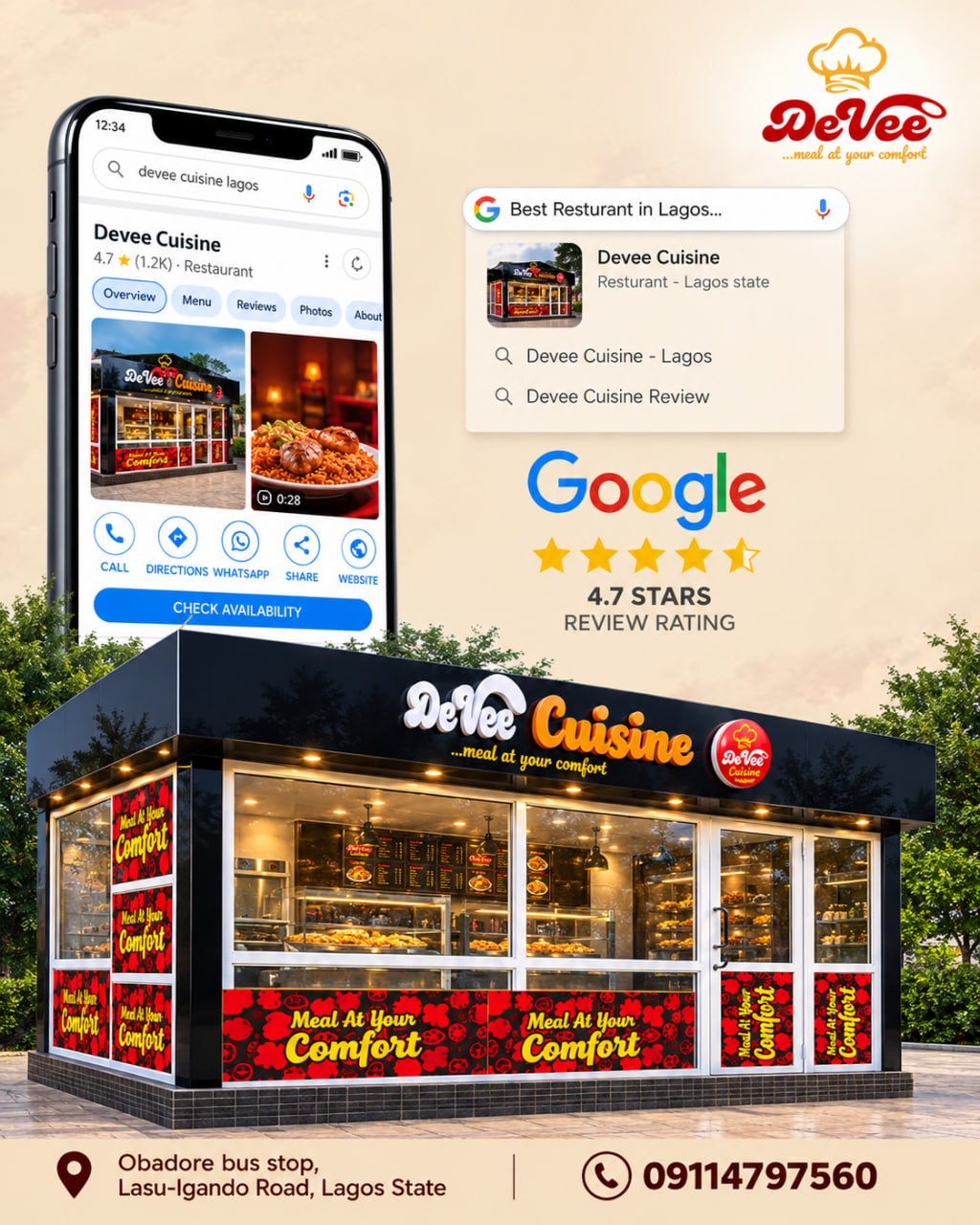 DeVee Cuisine restaurant and customer rating